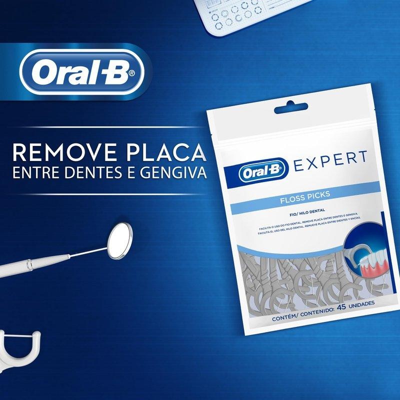Detalhes do Fio Dental Oral-B Expert Floss Picks 45 Unidades