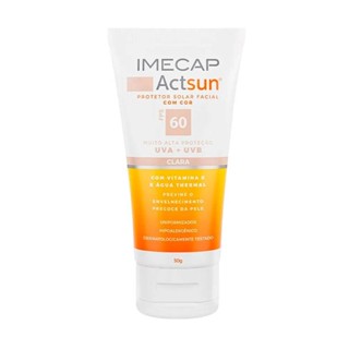 Protetor Solar Facial Imecap Actsun FPS60 Cor Clara 50g em Oferta na Shopee