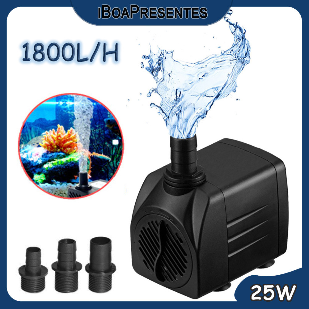 25W Bomba Submersa Lagos Aquário Fonte Agua 1,8m 1800 L/h
