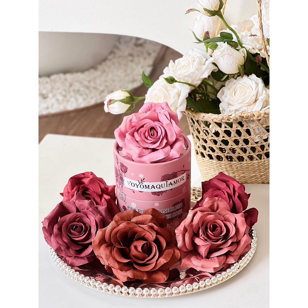 6 Cores Floral Blush 3D Pétala De Rosa Marcador Natural Flor Pigmento Maquiagem Facial e Iluminar em Oferta na Shopee