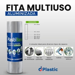 Fita Manta Asfáltica Aluminizada 90cm x10mt Multiuso Dplastic