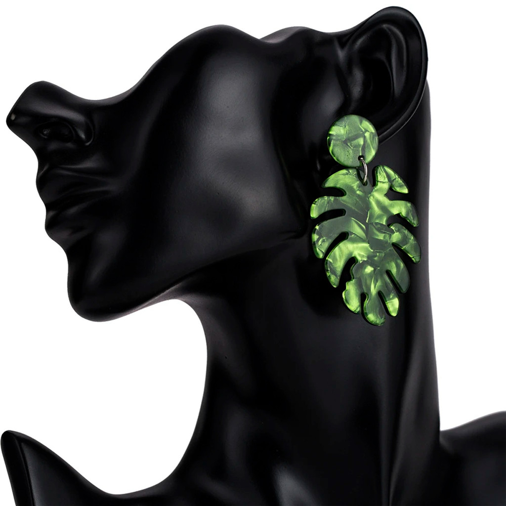 Brincos Acessórios Femininos Palmeira Verde Biju Semi Joia