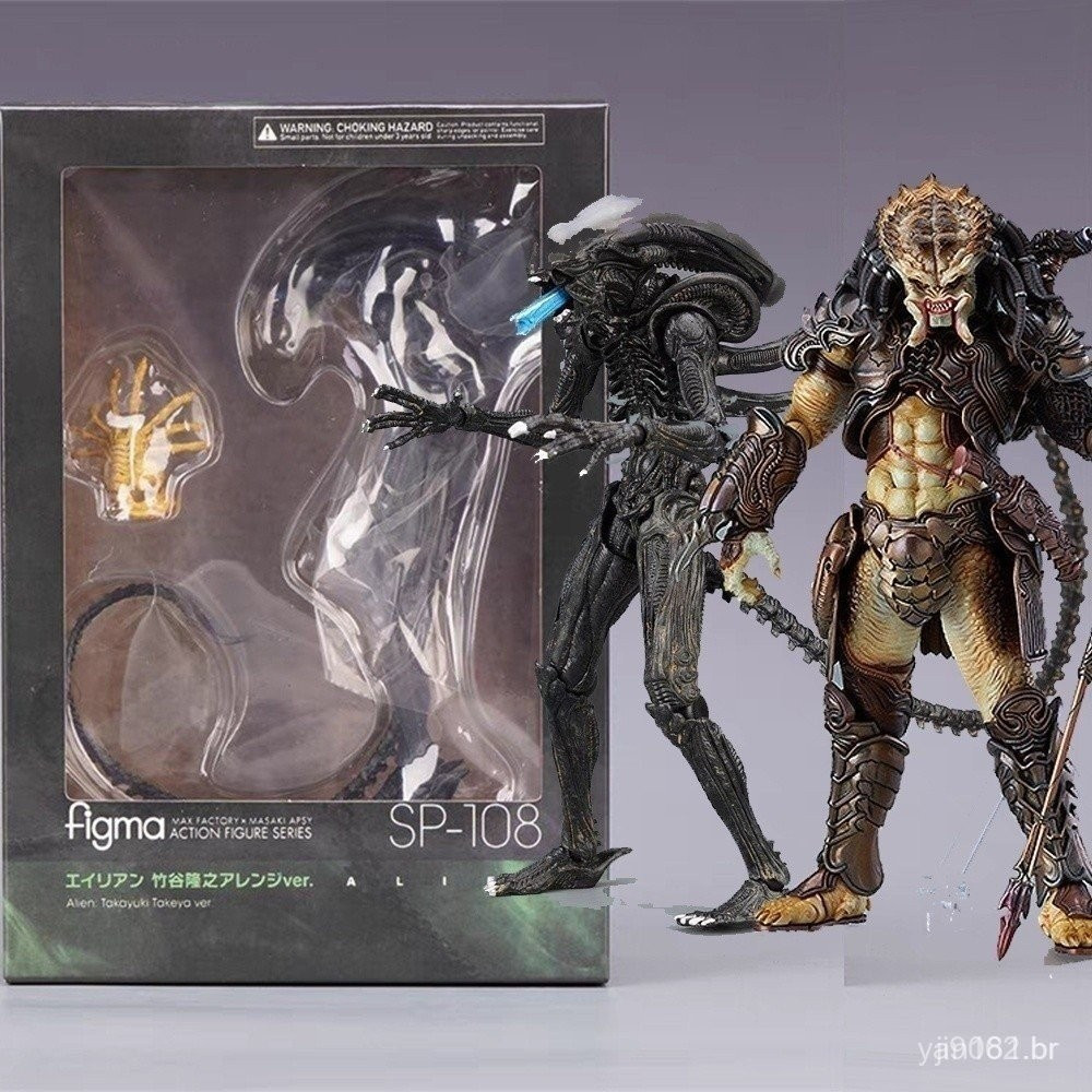 NECA Alien Vs... Figura de Ação Predator Figma SP-108, Articulada, para Colecionar ou Presentear AE3U