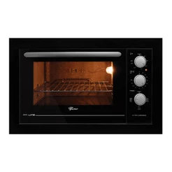 Forno de Embutir Elétrico Fischer Fit Line 48L com Timer e 3 Funções Preto 127V