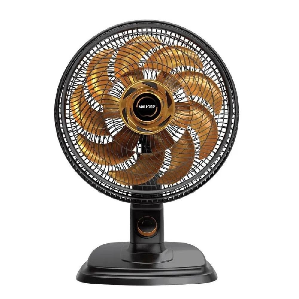 Ventilador De Mesa Mallory Egeo 40Cm Preto e Dourado - 127V em Oferta na Shopee