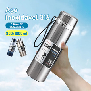 Garrafa Térmica De Aço Inoxidável SUS 316 De Parede Dupla Copo De Água A Vácuo 800ml/1000ML em Oferta na Shopee