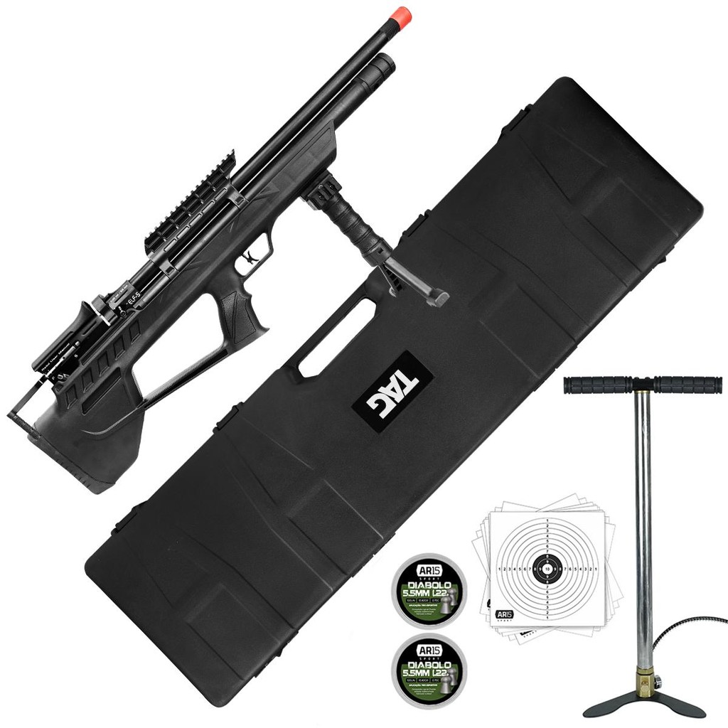 Espingarda Pressao 5.5 PCP Chumbinho 200un Bomba Manual em Oferta na Shopee