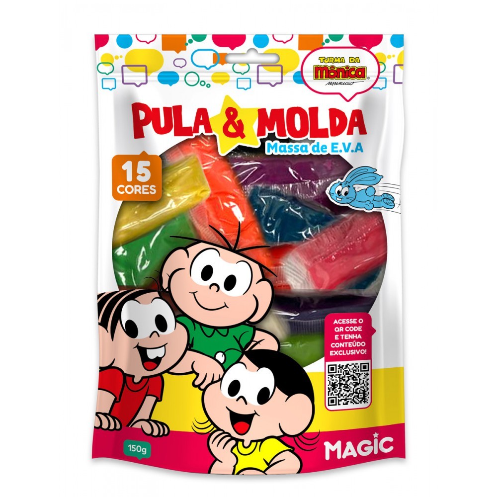 Massa de E.V.A Pula e Molda 15 Cores e 150g Magic Kids Turma em Oferta na Shopee