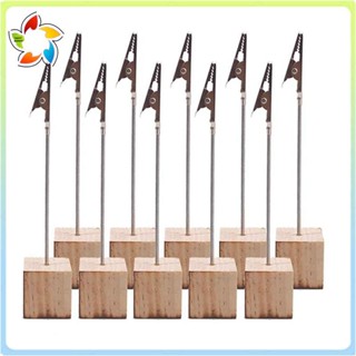 10 Pçs Suporte De Memorando Base De Pinho Clipe De Mensagem Vertical Nota Titular Para Escritório Casamento Casa Decoraç em Oferta na Shopee