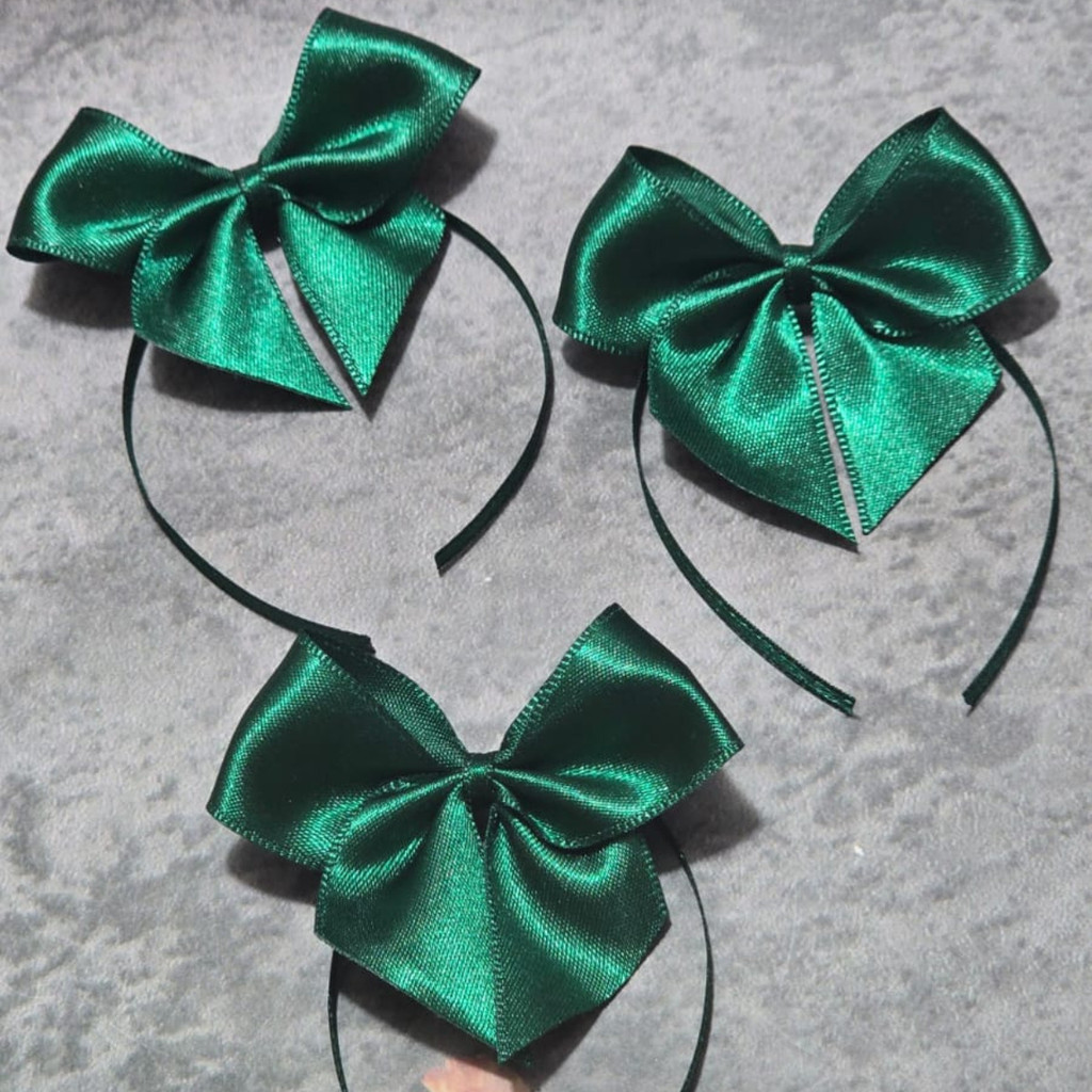 50un Laço Cetim N°5 Decoração Lembrancinha C Fita P/ Amarrar Verde Esmeralda