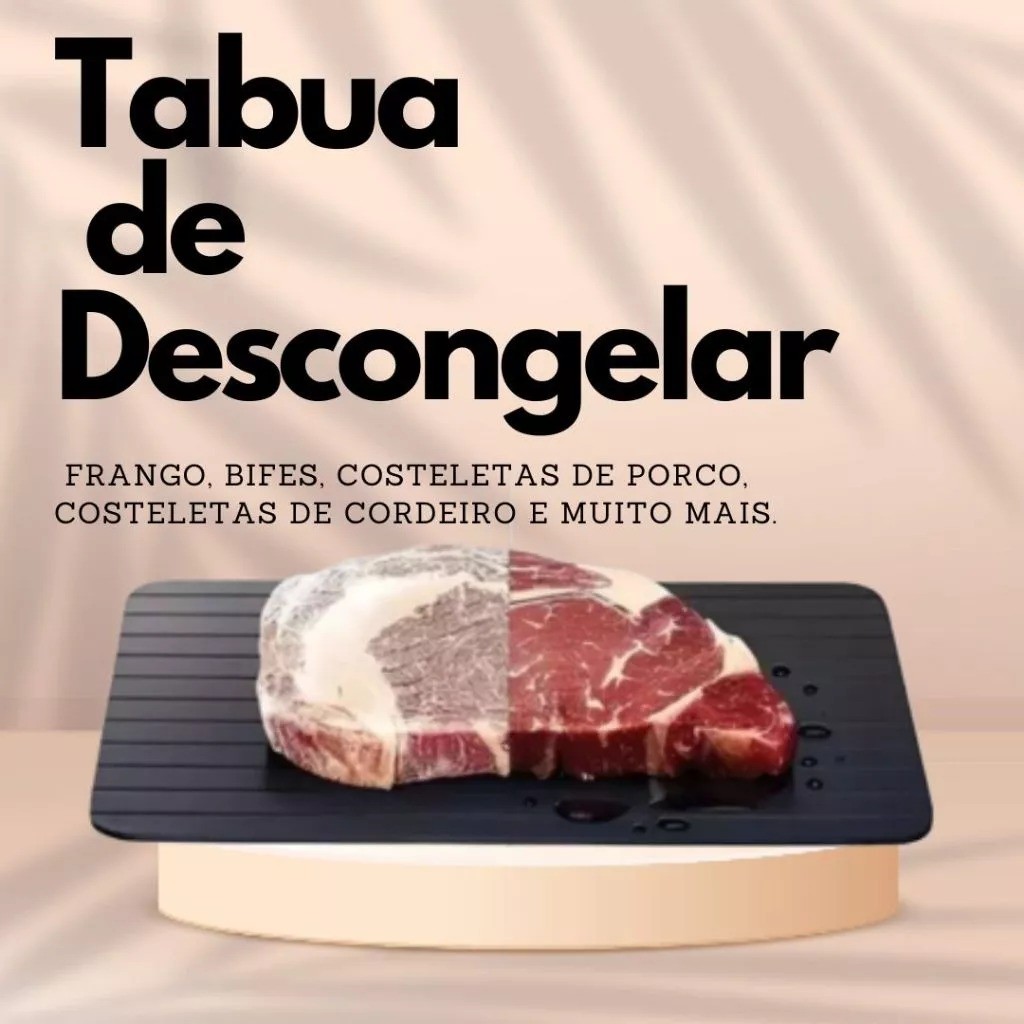 Tabua Magica Descongelar Rápido Carne Alimentos Defrost Express Tech Bandeja Travessa
