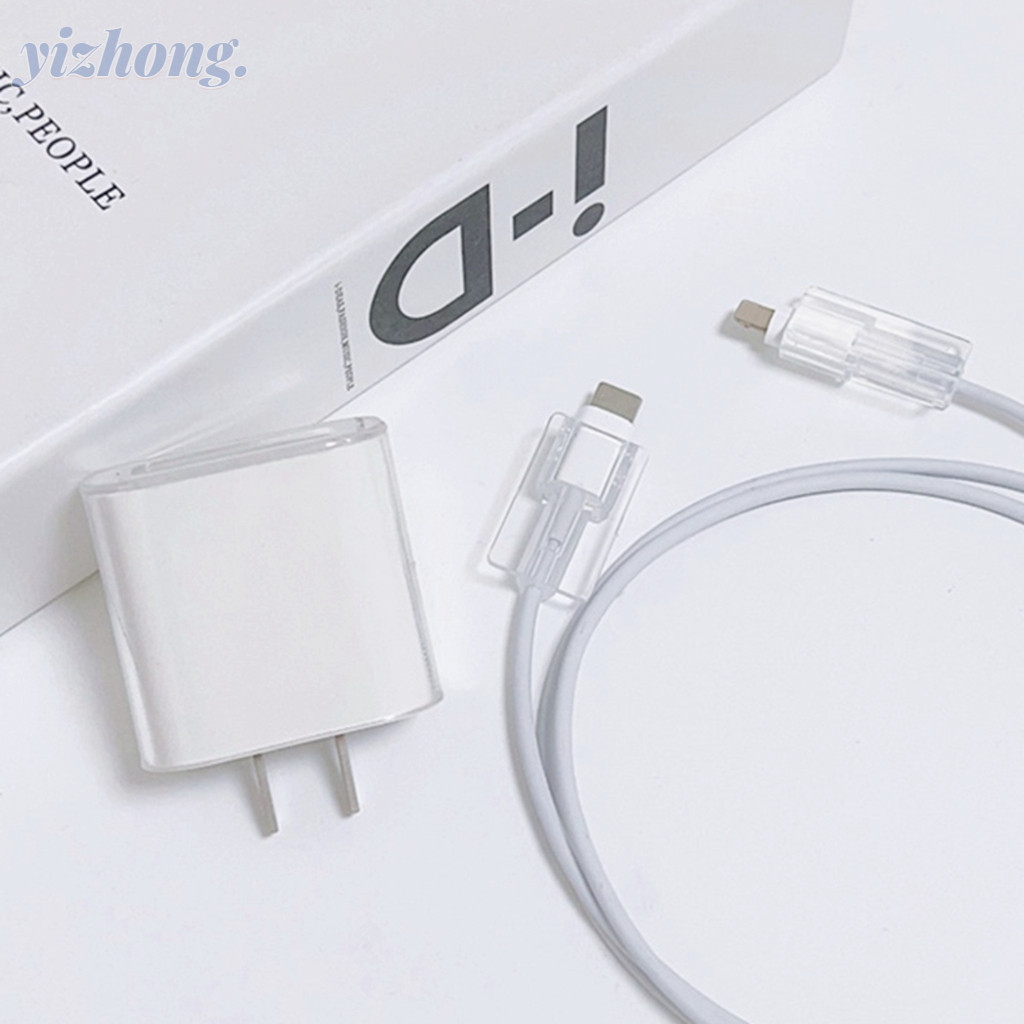 Conjunto De Caixa Do Carregador Para iPhone 18W/20W Protetor De Carga 3Pcs Linha De Dados A Laser Envoltório Em Espiral Novo Cabo Transparente Simples Mordedura De Macia Iluminação Android Mirco-USB Tipo C