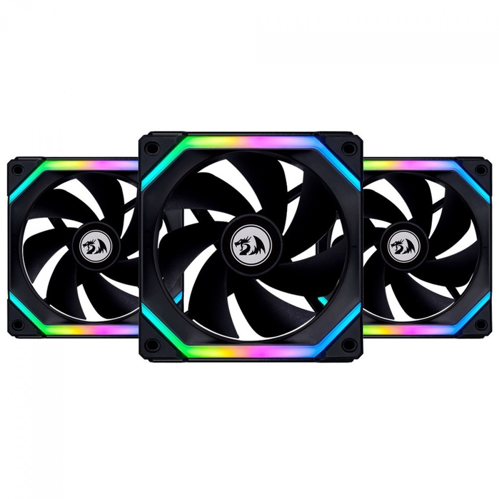 Kit Fan Com 3 Unidades Lian Li Uni Fan Redragon Spec 120mm ARGB Preto