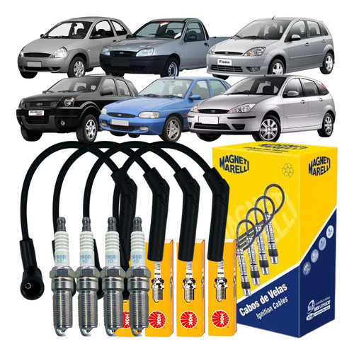 Jogo Cabos Velas Ignição Courier Fiesta Focus Ka 1.0 1.6 8v - Spare Parts and Accessories for Vehicles