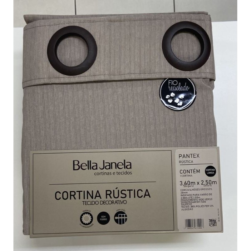 Cortina Rústica 3,60 x 2,50 Pantex Bella Janela