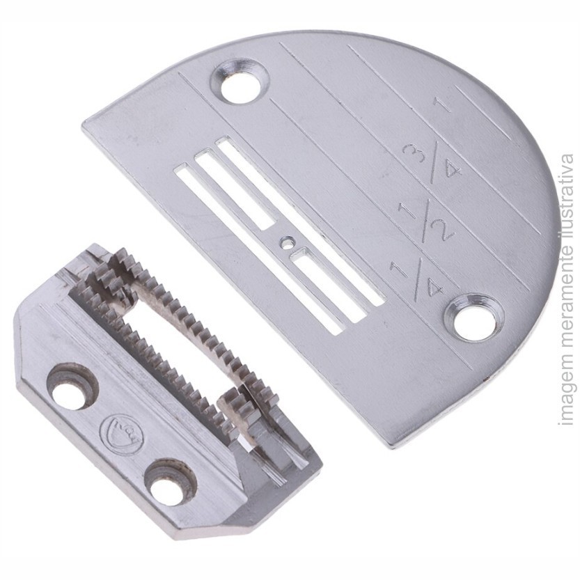 KIT DENTE E CHAPA 4 CARREIRAS PARA COSTURA RETA INDUSTRIAL - PERCURSO LONGO