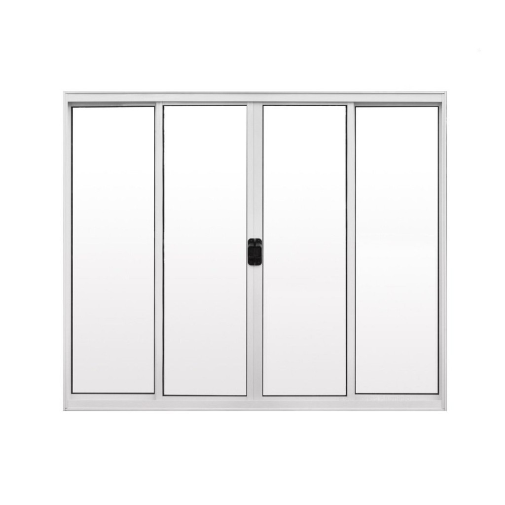 Janela de Alumínio de Correr 100x150cm 4 Folhas Hale Esquadrias Branco - Home & Living