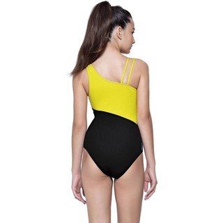 Maiô Body Assimétrico Juvenil  Speedo -  AMARELO PRETO em Oferta na Shopee