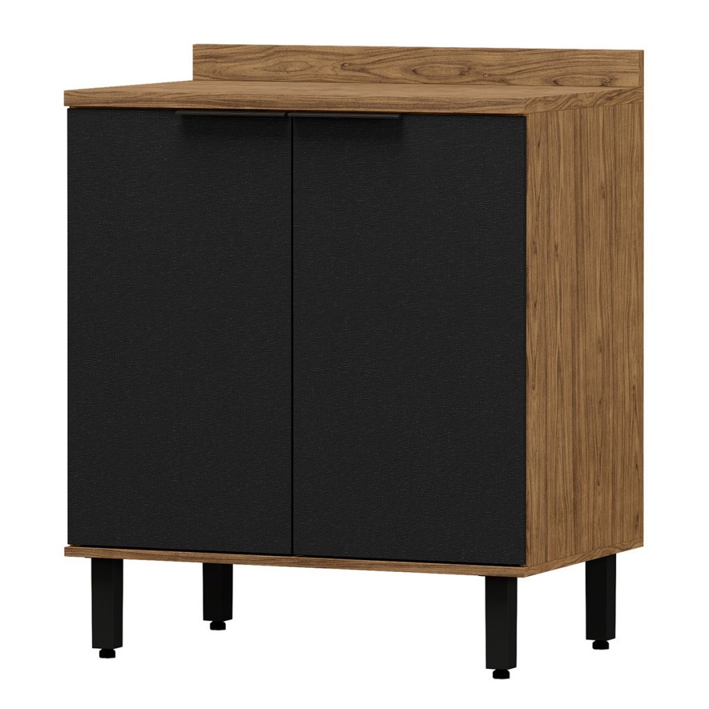 Balcão de Cozinha Toscana 2 Portas 100% Mdf Freijó/Nero Bto02 - Mx Móveis em Oferta na Shopee