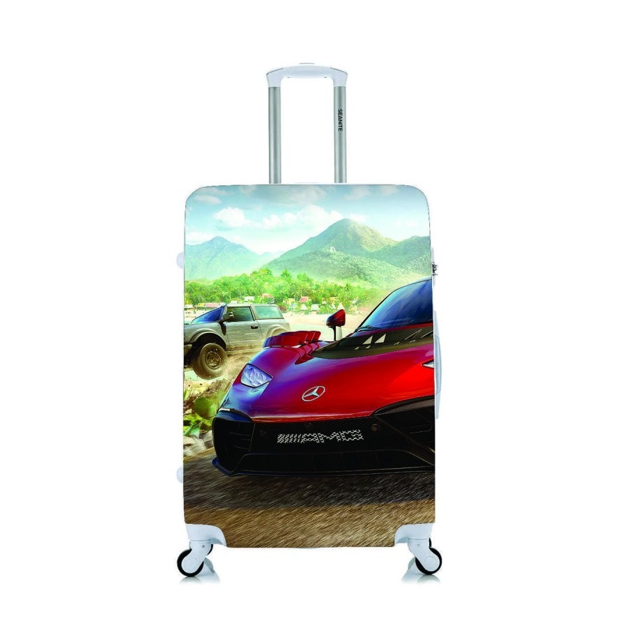 Capa Protetora Para Mala Viagem Personalizada Média Forza Mercedes Vermelha