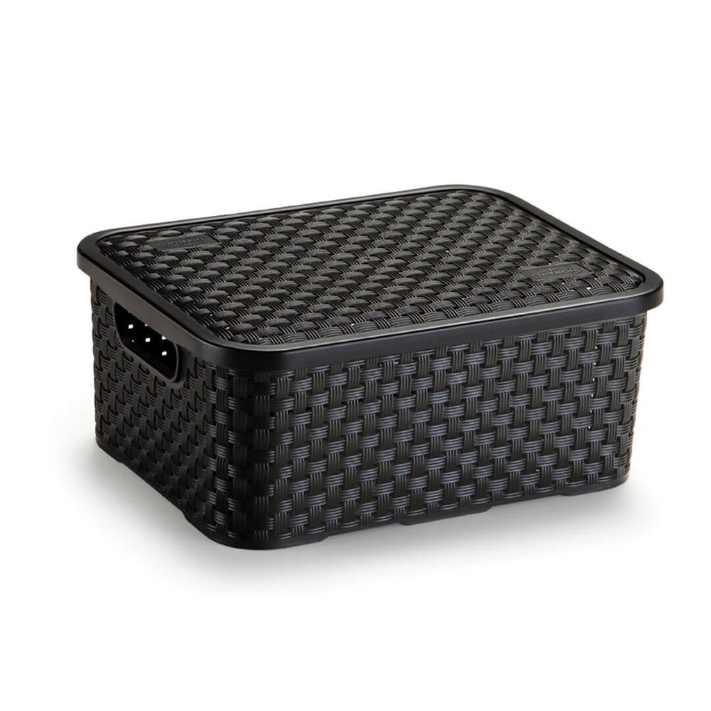 CAIXAS ORGANIZADORAS RATTAN COM TAMPA 4L em Oferta na Shopee