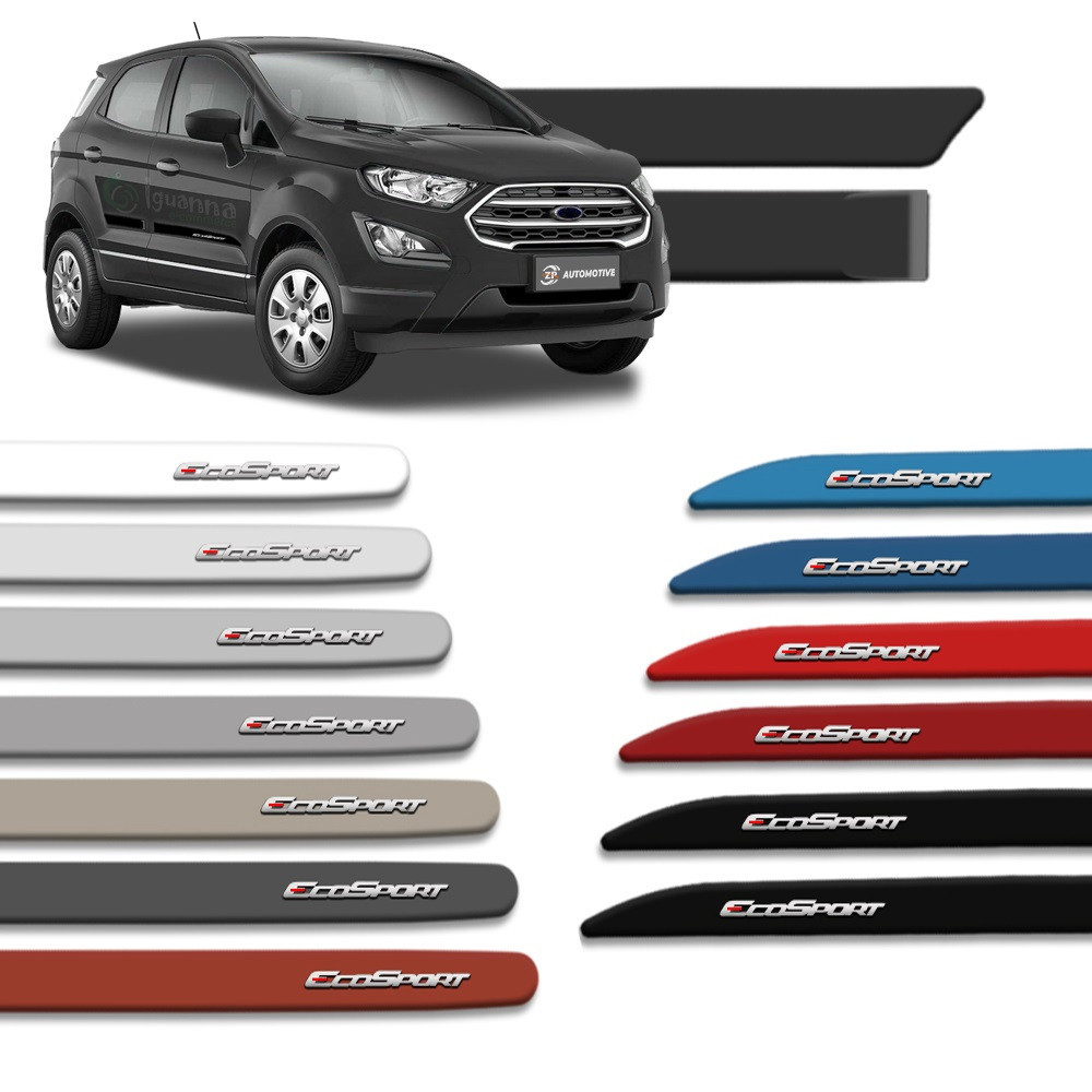 Jogo de Friso Lateral Nova Ecosport 2013 a 2021 Facão/Redondo Alto Relevo Acessórios para Carro