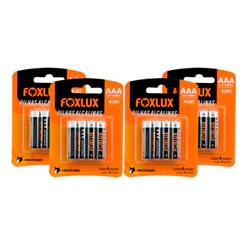 Pilha Alcalina Palito AAA Foxlux com 16 Unidades