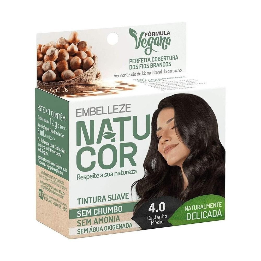 Tintura Suave Natucor 4.0 Castanho Medio Kit Economico em Oferta na Shopee