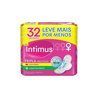 Absorvente Intimus Gel Tripla Protecao Seca com Abas 32 Unidades em Oferta na Shopee