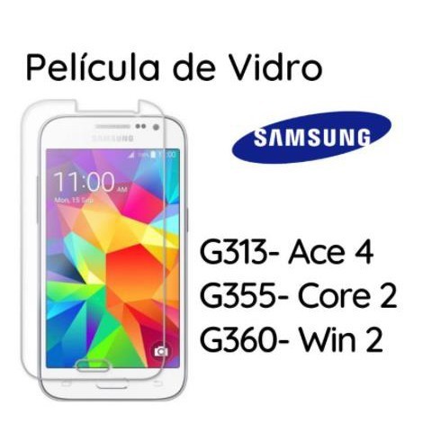 Película de vidro temperado protetora Samsung Galaxy Ace 4 LTE ( G313 ) / Core II ( G355 ) / Win 2 Duos ( G360 ) 2.5D 0.33mm Glass 9H
