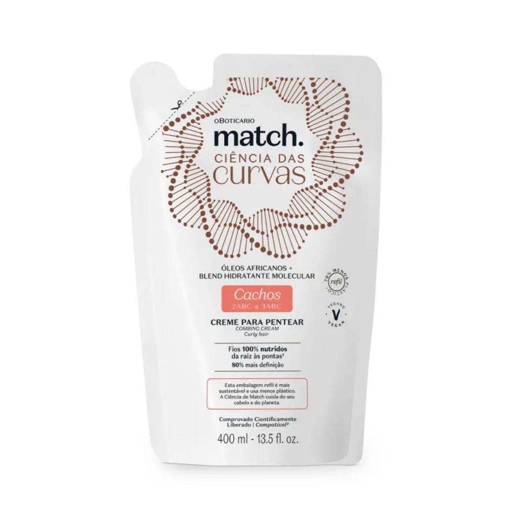 Refil Match Creme de Pentear Cachos Ciência das Curvas 400ml