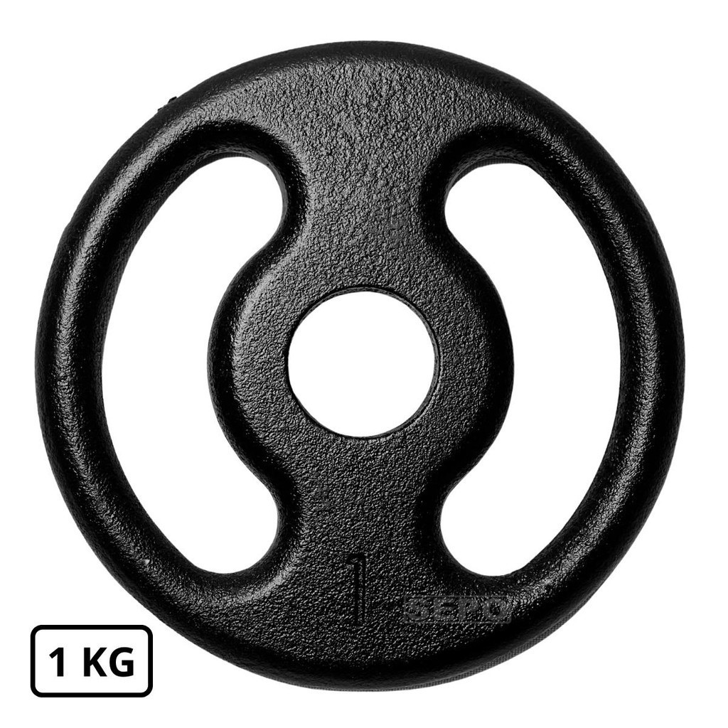 Anilha de Ferro Fundido Pintada 1 Kg Preta