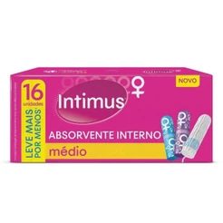 INTIMUS ABSORVENTE INTERNO MÉDIO COM 16 UNIDADES