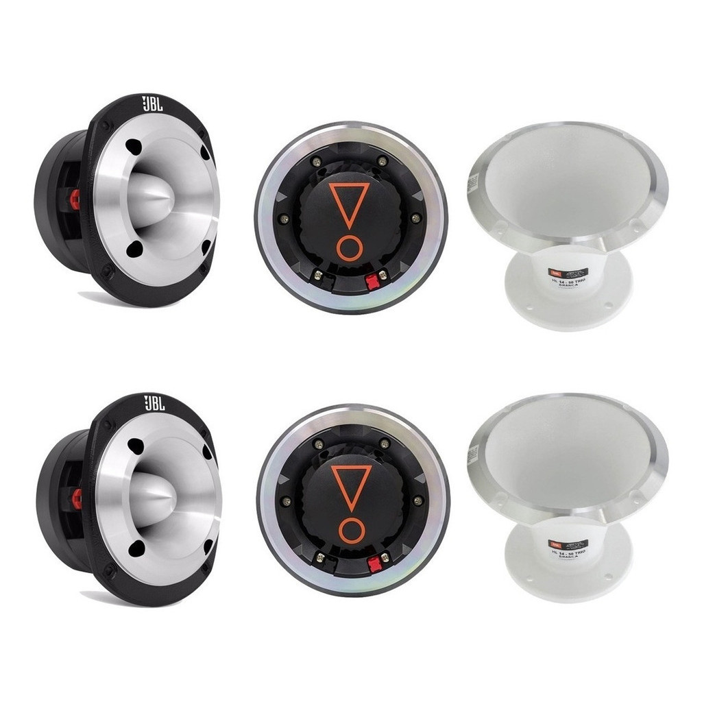 Kit 2 Driver JBL D405 Trio-X 160W + 2 Corneta JBL HL14-50 Branca + 2 Super Tweeter ST400 Trio 150W