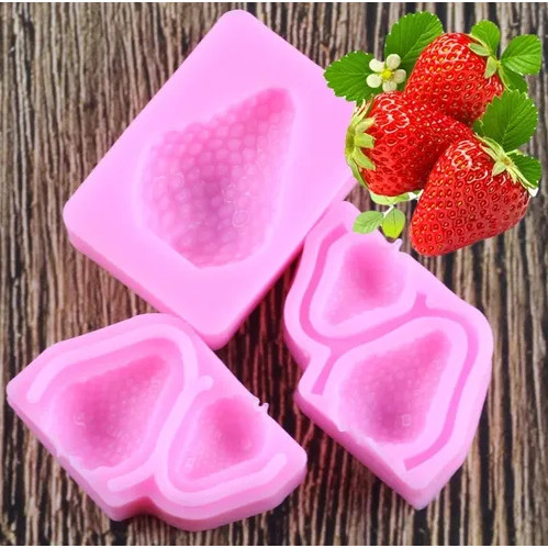 MOLDE DE SILICONE MORANGO em Oferta na Shopee