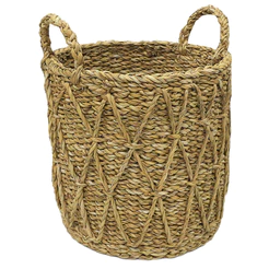 Cesta Decorativa Caubi de Seagrass com Alça - 28x28x25cm - 1 unidade - Rizzo