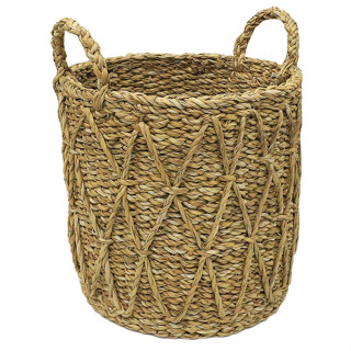 Cesta Decorativa Caubi de Seagrass com Alça - 28x28x25cm - 1 unidade - Rizzo em Oferta na Shopee