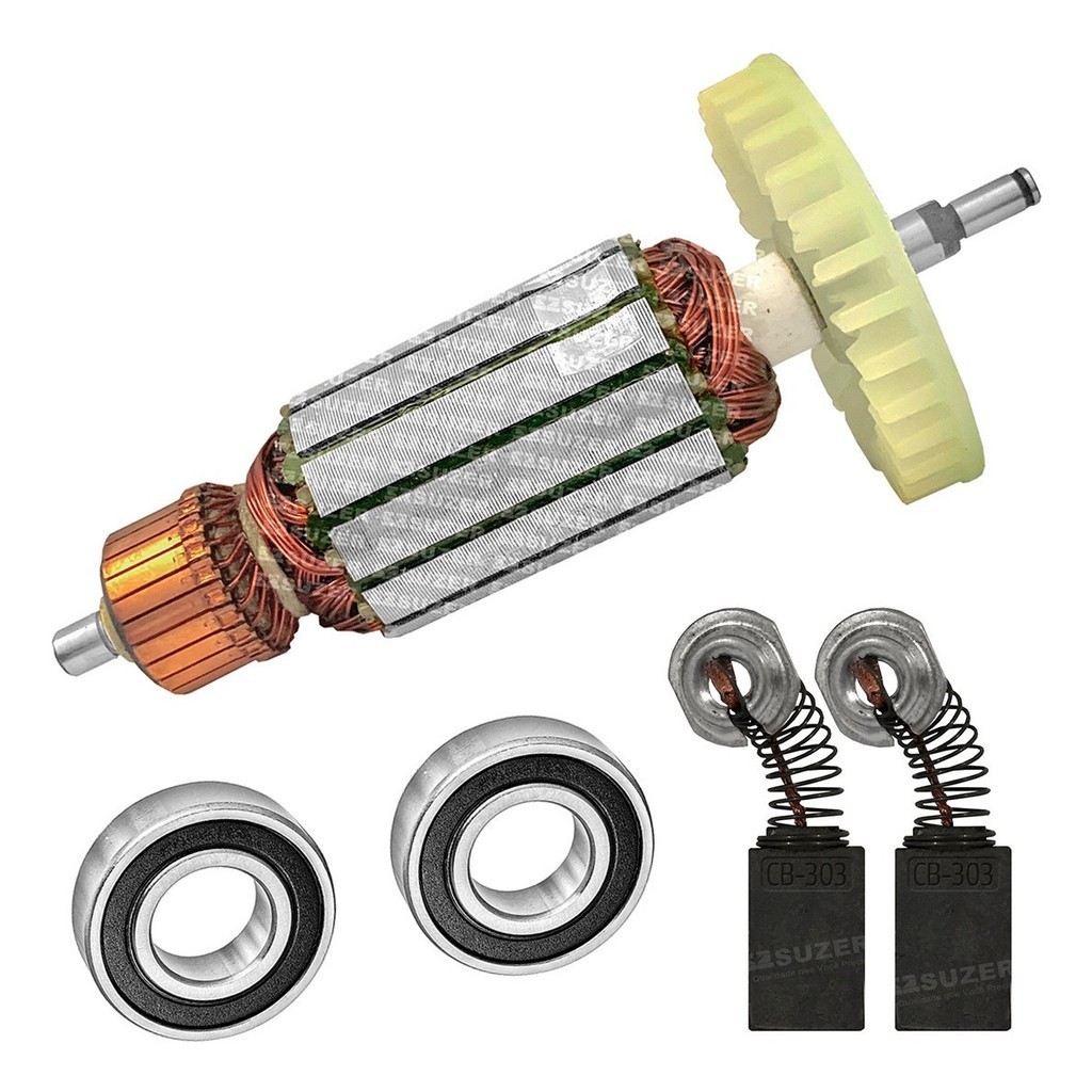 Induzido Com Carvão e Rolamentos Para Serra Mármore 4100ns / 4100nh2 / 2014 110v