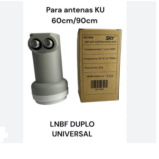 Lnb Lnbf Universal Advansat Banda Ku Duplo Twin HD