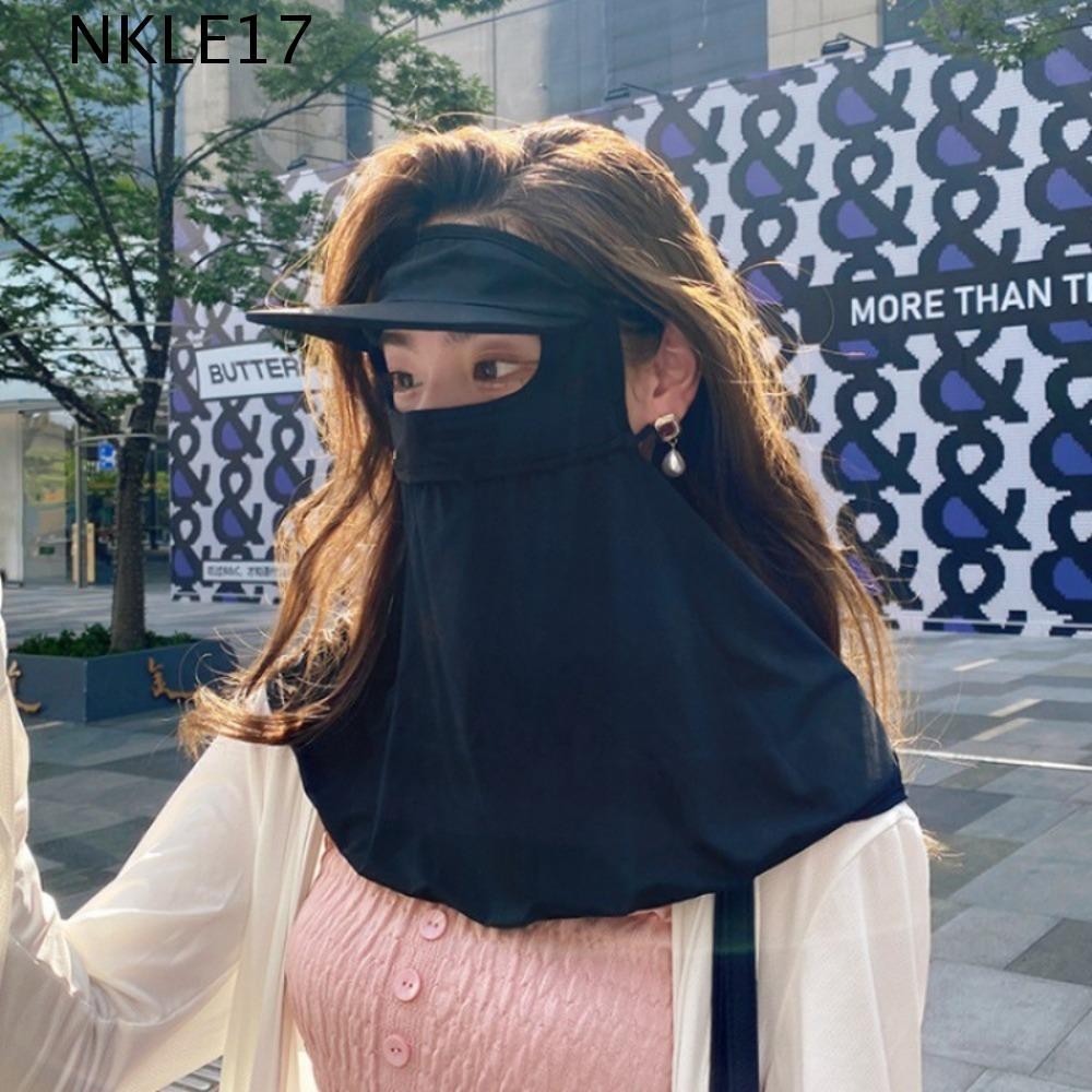 NKLE17 Capa Facial , Máscara Protetor Solar Face Scarf Ice Silk Mask De Proteção UV Fina Scarves Eye Protection With Hat Riding