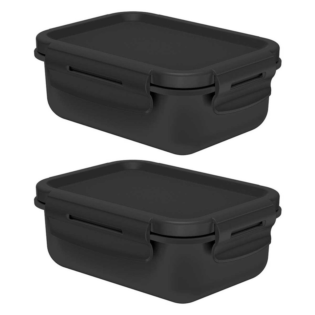 Kit 2 Potes Marmita Hermética OU Mini Marmitou Preta em Oferta na Shopee