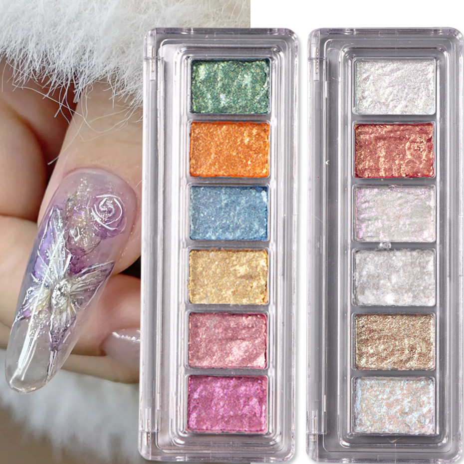 Beleza Completa Manicure Cloth Spirit Lama 6 Grades Lama Sólida Aurora Glitter Nail Glitter