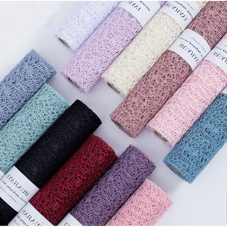1 Rolo De Papel De Embrulho De Gaze Jacquard Net Flower Wrapping Gauze Bouquet Dia Dos Namorados Floral em Oferta na Shopee
