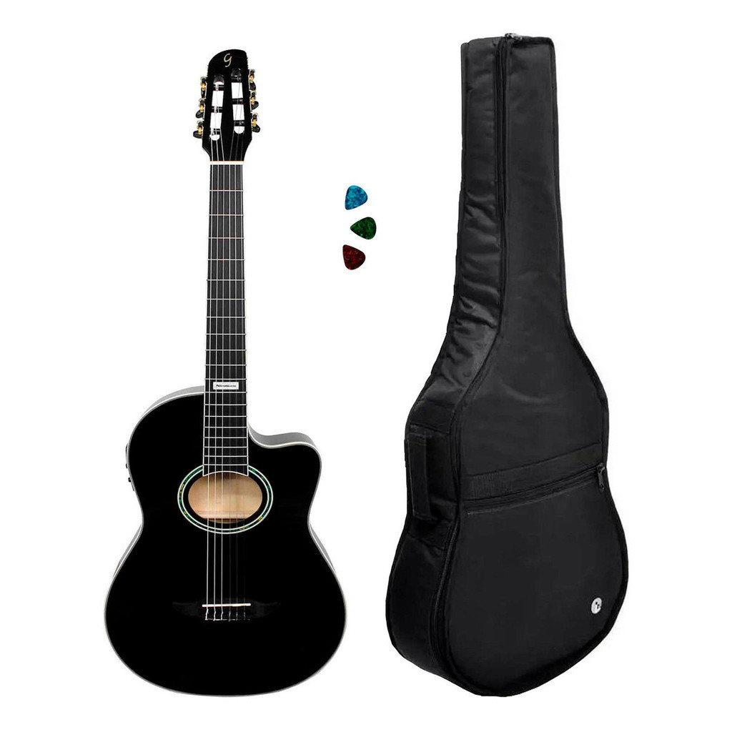 Violão Ele/ac Giannini Gnf-3 (bk) + Capa Luxo E Paletas em Oferta na Shopee