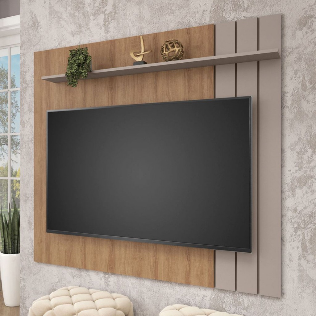 Painel para TV Até 65 Polegadas Galla 1 Prateleira Ripado em Oferta na Shopee