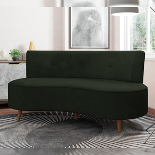 Sofá Chaise Living 2 Lugares 160cm para Sala Istambul K01 Veludo Verde - Lyam Decor em Oferta na Shopee
