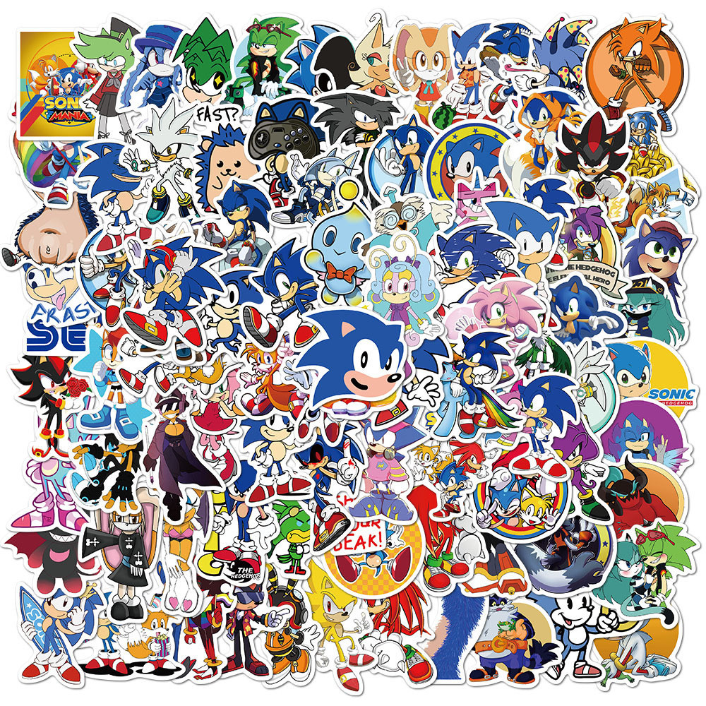 100 pcs Sonic The Hedgehog Cartoon Video Game À Prova D'água Adesivos De PVC