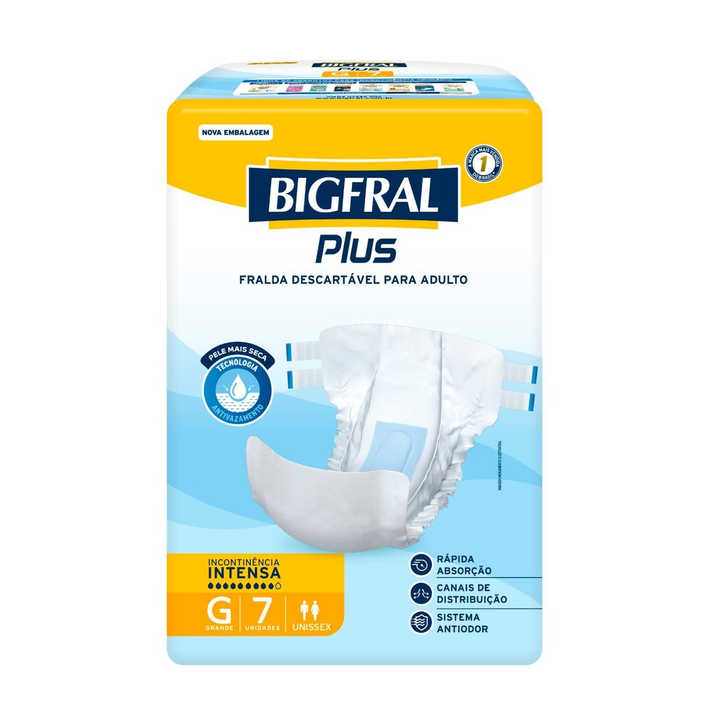 Fralda Bigfral Plus G 7 Unidades em Oferta na Shopee