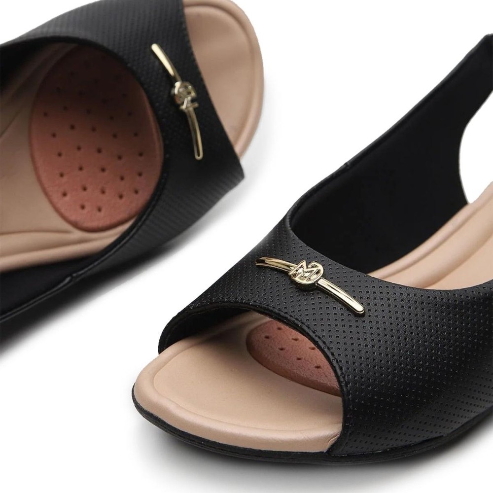 Detalhes do Sandália Modare UltraConforto Strech Feminino - Preto