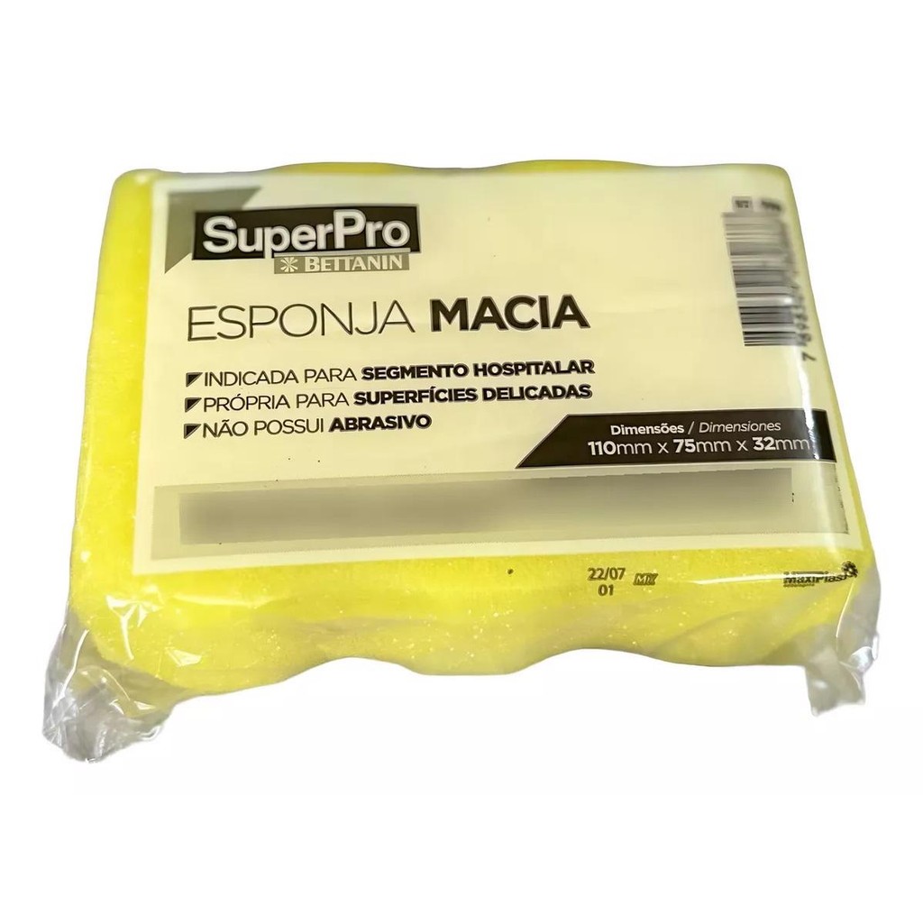 Esponja Macia Amarela Uso Hospitalar 9399 Superpro Kit 50 Unid